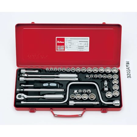 Ko-Ken Socket set 12 Point 42 pieces 3/8 Sq. Drive 3201AMW